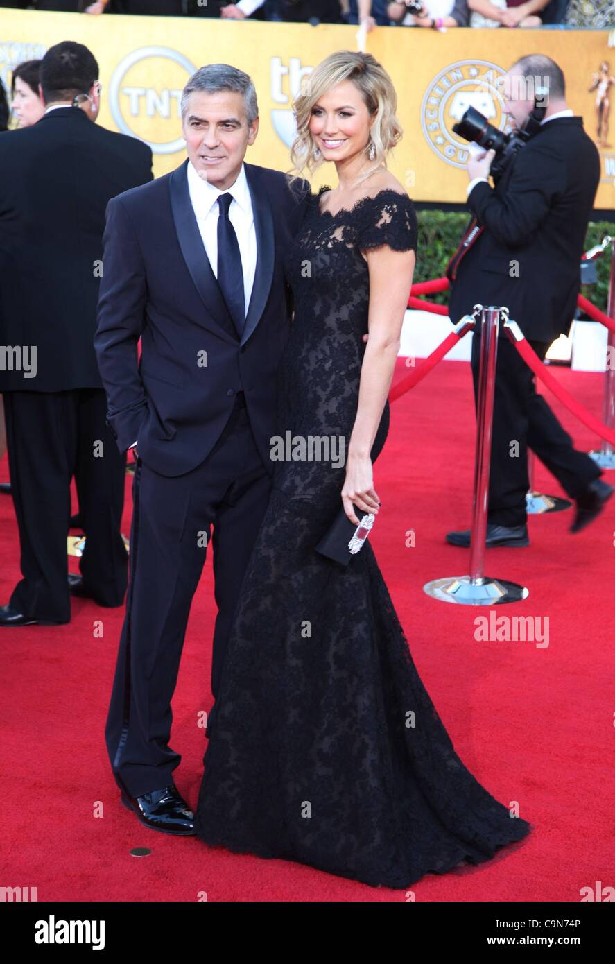 George Clooney,Stacy Keibler at arrivals for 18th Annual Screen Actors Guild SAG Awards - ARRIVALS, Shrine Auditorium, Los Angeles, CA January 29, 2012. Photo By: Jef Hernandez/Everett Collection Stock Photo