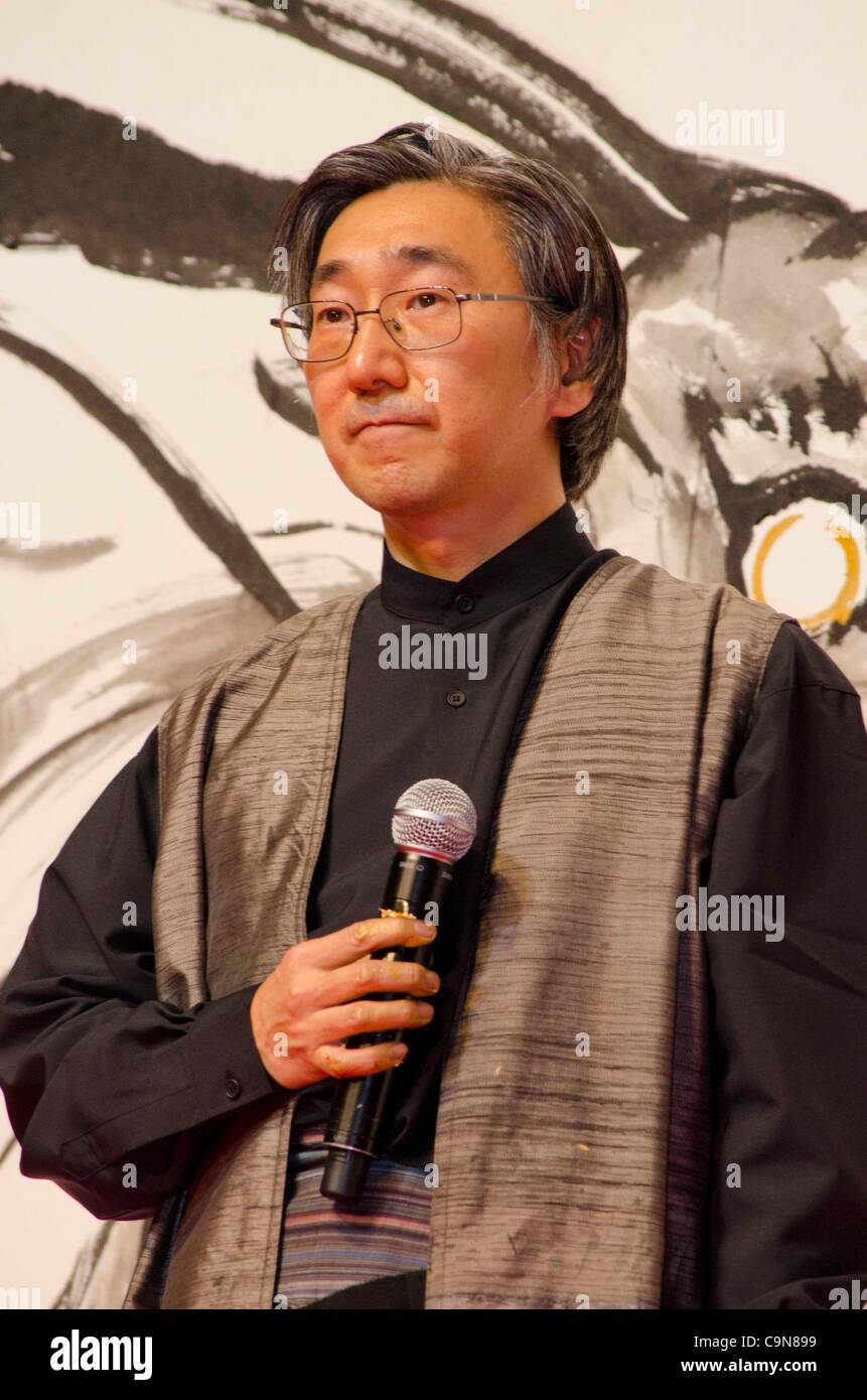 January 30th, 2012 : Tokyo, Japan –  Tohun Kobayashi appears at a press conference for the film “The Girl with the Dragon Tattoo” in the Tokyo Kokusai Forum. This story is based on a Swedish crime novel 'Millennium Series'.  Daniel Craig and Rooney Mara play as main characters in the movie. This fil Stock Photo