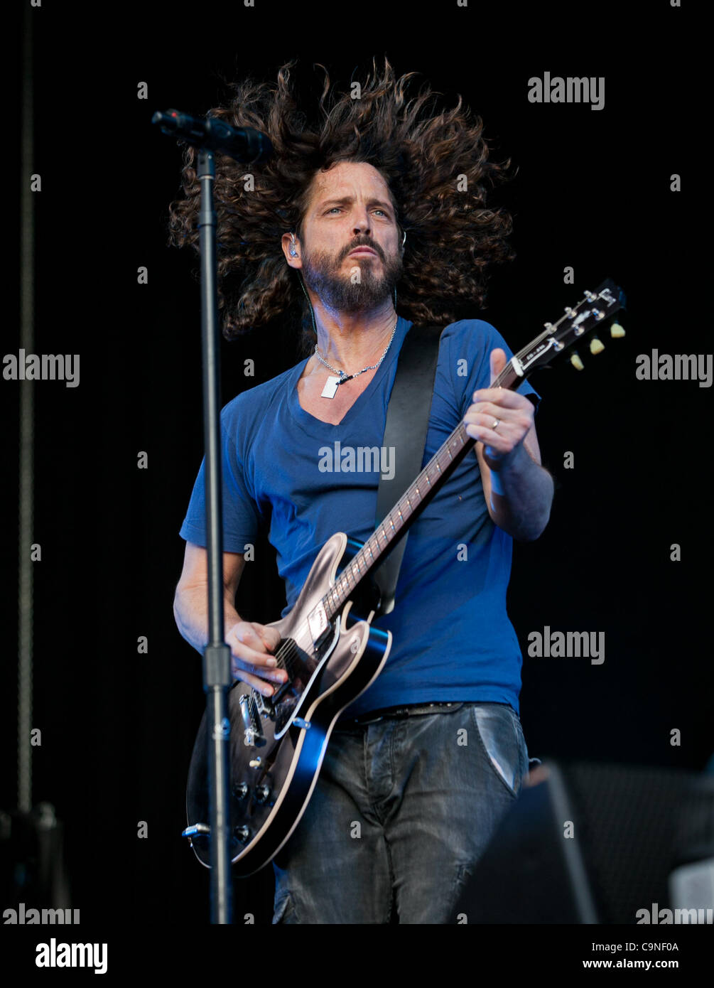 Chris Cornell of Soundgarden performing at Big Day Out, Melbourne, January 29, 2012. Stock Photo