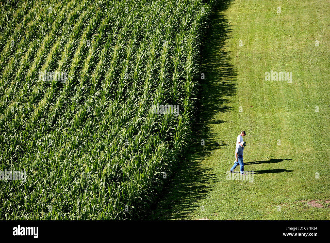 July 12, 2007 - Dixon, Illinois, USA -  Kyle Sheaffer, 28, grows corn and soybeans with his father, Jim Sheaffer, 60, on 2500 acres outside Dixon, Illinois. (Credit Image: © Sally Ryan/ZUMA Press) Stock Photo