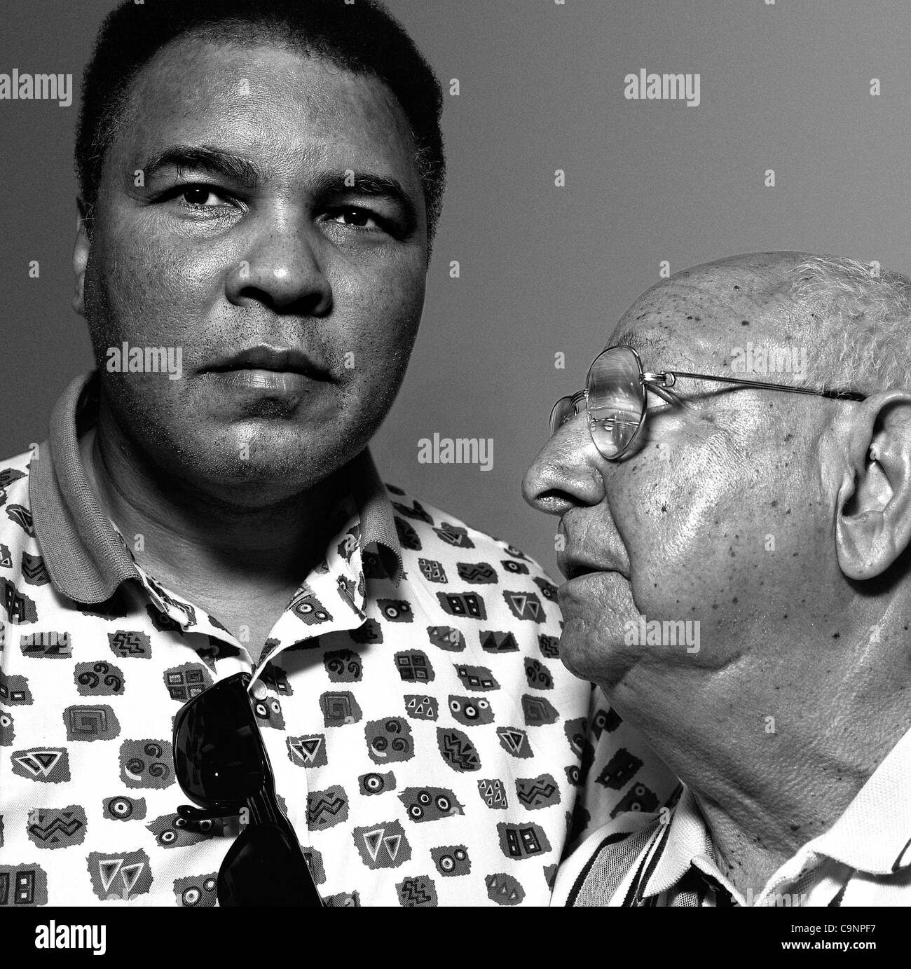 Feb 1, 2012 - Tampa, Florida, U.S. -  Renowned boxing trainer ANGLEO DUNDEE has died at the age of 90. Dundee, who helped train Muhammad Ali and Sugar Ray Leonard, passed away in Tampa. Pictured with MUHAMMAD ALI in March 1998 in South Florida. (Credit Image: © David Jacobs/ZUMA Press) Stock Photo