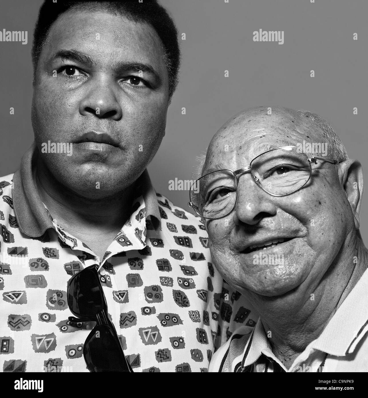 Feb 1, 2012 - Tampa, Florida, U.S. - Renowned boxing trainer ANGLEO DUNDEE has died at the age of 90. Dundee, who helped train Muhammad Ali and Sugar Ray Leonard, passed away in Tampa. Pictured with MUHAMMAD ALI in March 1998 in South Florida. (Credit Image: © David Jacobs/ZUMA Press) Stock Photo