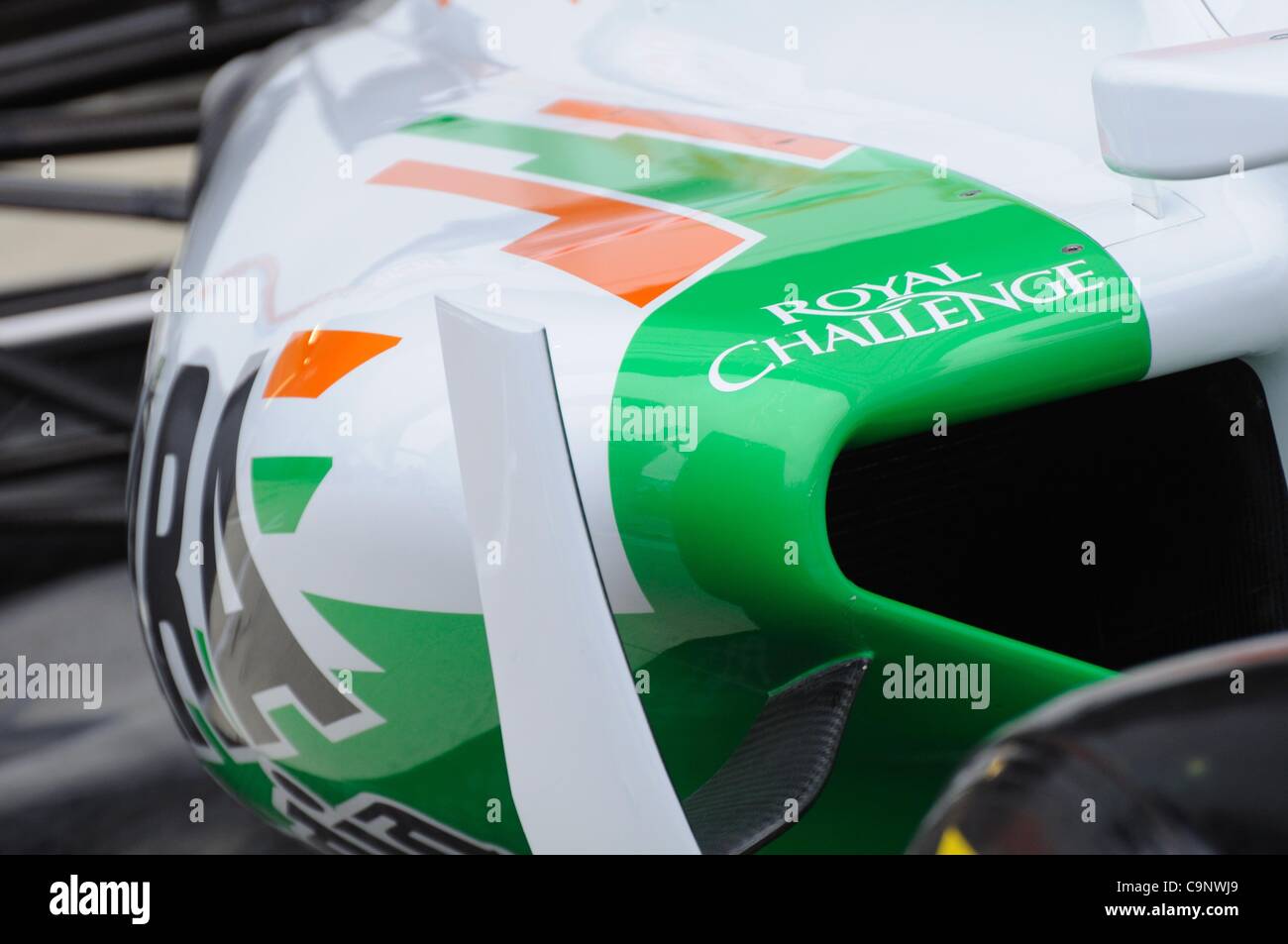 Silverstone, UK. 3rd Feb, 2012. The launch of Force India's 2012 car, the VJM05, at Silverstone Stock Photo