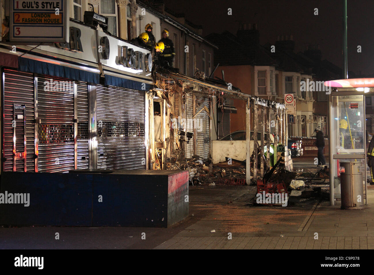 Early morning blaze guts a shop on Ilford Lane Ilford Stock Photo Alamy