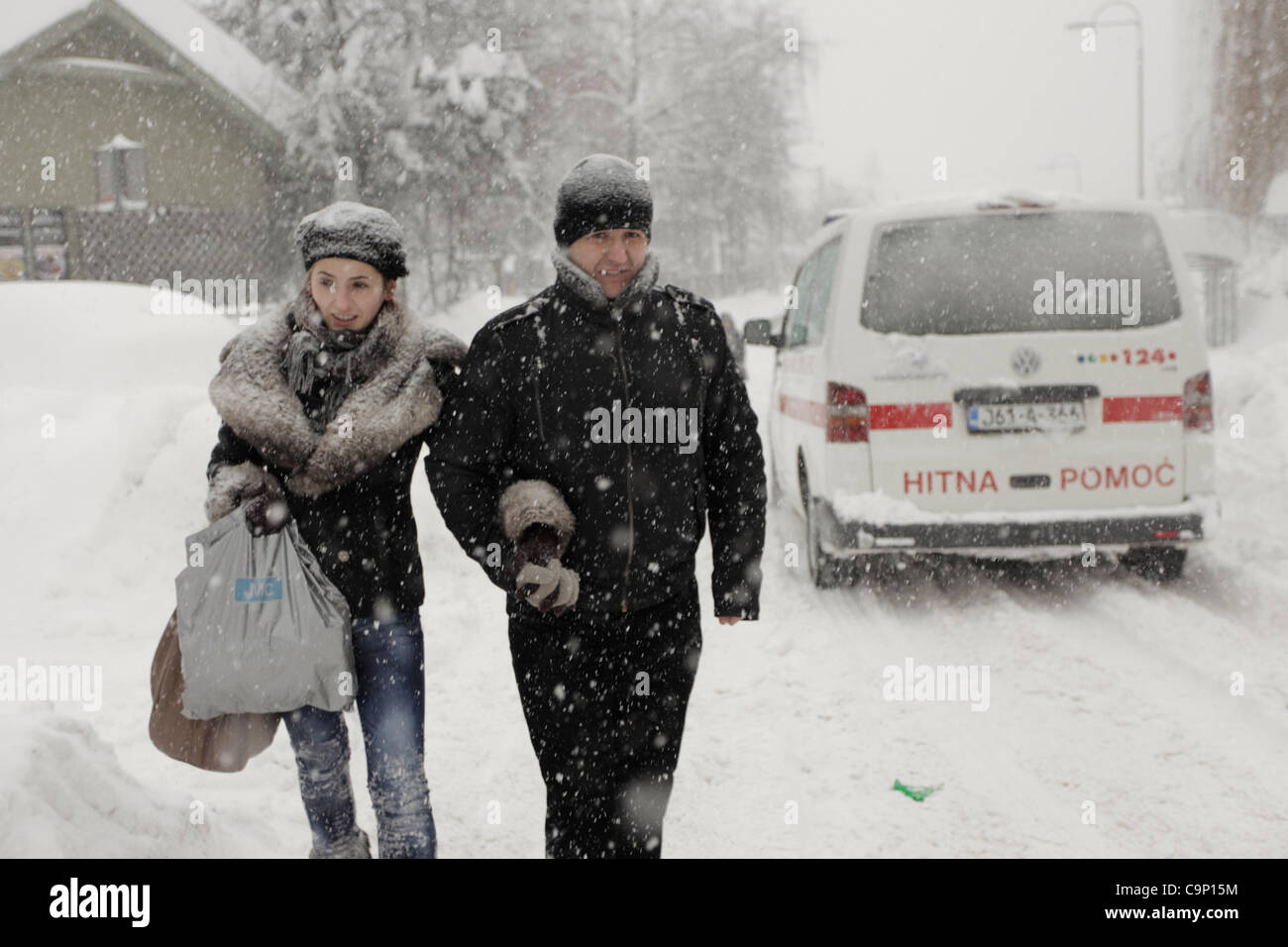 Sarajevo, Bosnia. 4th Feb, 2012. A Bosnian couple is seen in the
