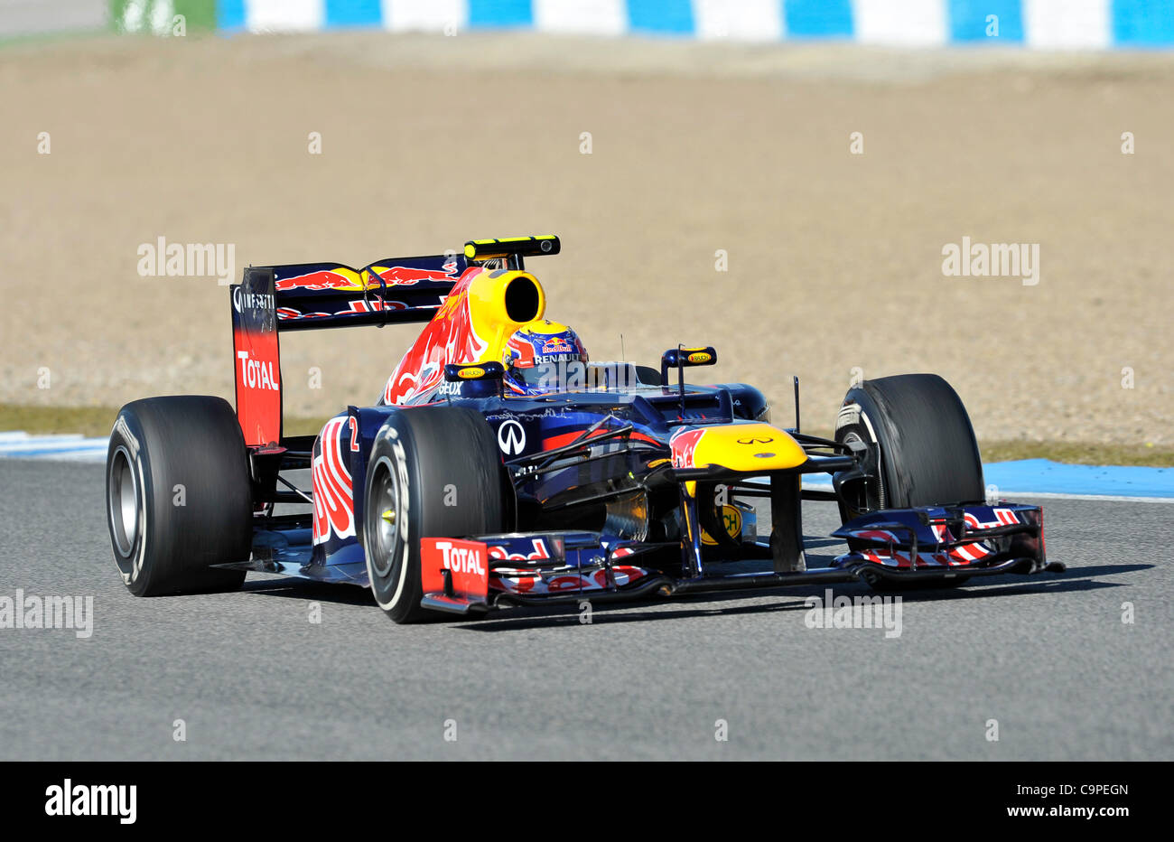 Mark Webber (AUS), Red Bull Racing bei den ersten Formel 1 Testfahrten ...