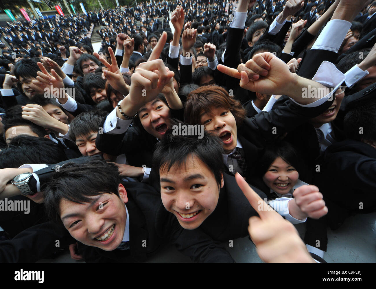Picture of February 8, 2012, Tokyo, Japan - A throng of professional school ...