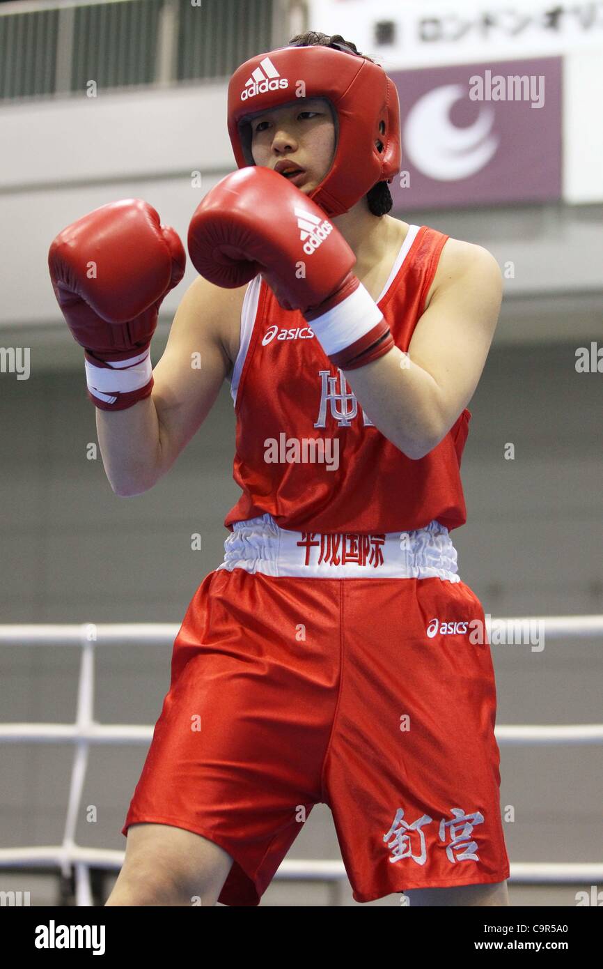 Tomoko Kugimiya,  February 11, 2012 - Boxing :  All Japan Women's Boxing Championships, Light Weight Class Final  at Naka-ku Sport Center, Hiroshima, Japan.  (Photo by Daiju Kitamura/AFLO SPORT) [1045] Stock Photo