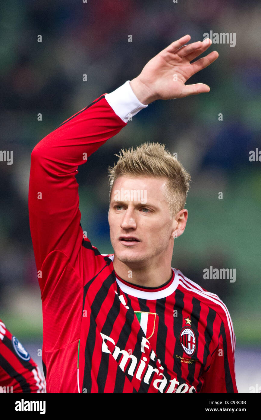 Ignazio Abate (Milan), FEBRUARY 11, 2012 - Football / Soccer : Italian 'Serie A' match between Udinese 1-2 AC Milan at Stadio Friuli in Udine, Italy. (Photo by Enrico Calderoni/AFLO SPORT) [0391] Stock Photo