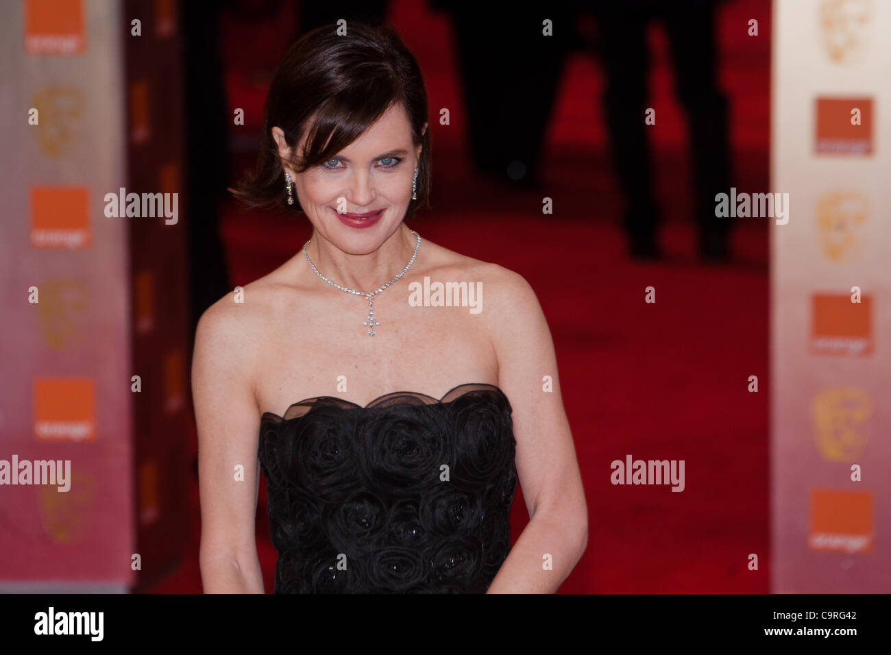 London, UK, 12/02/2012. Actress,  Elizabeth McGovern, arriving on the red carpet at the 2012 BAFTAs Stock Photo