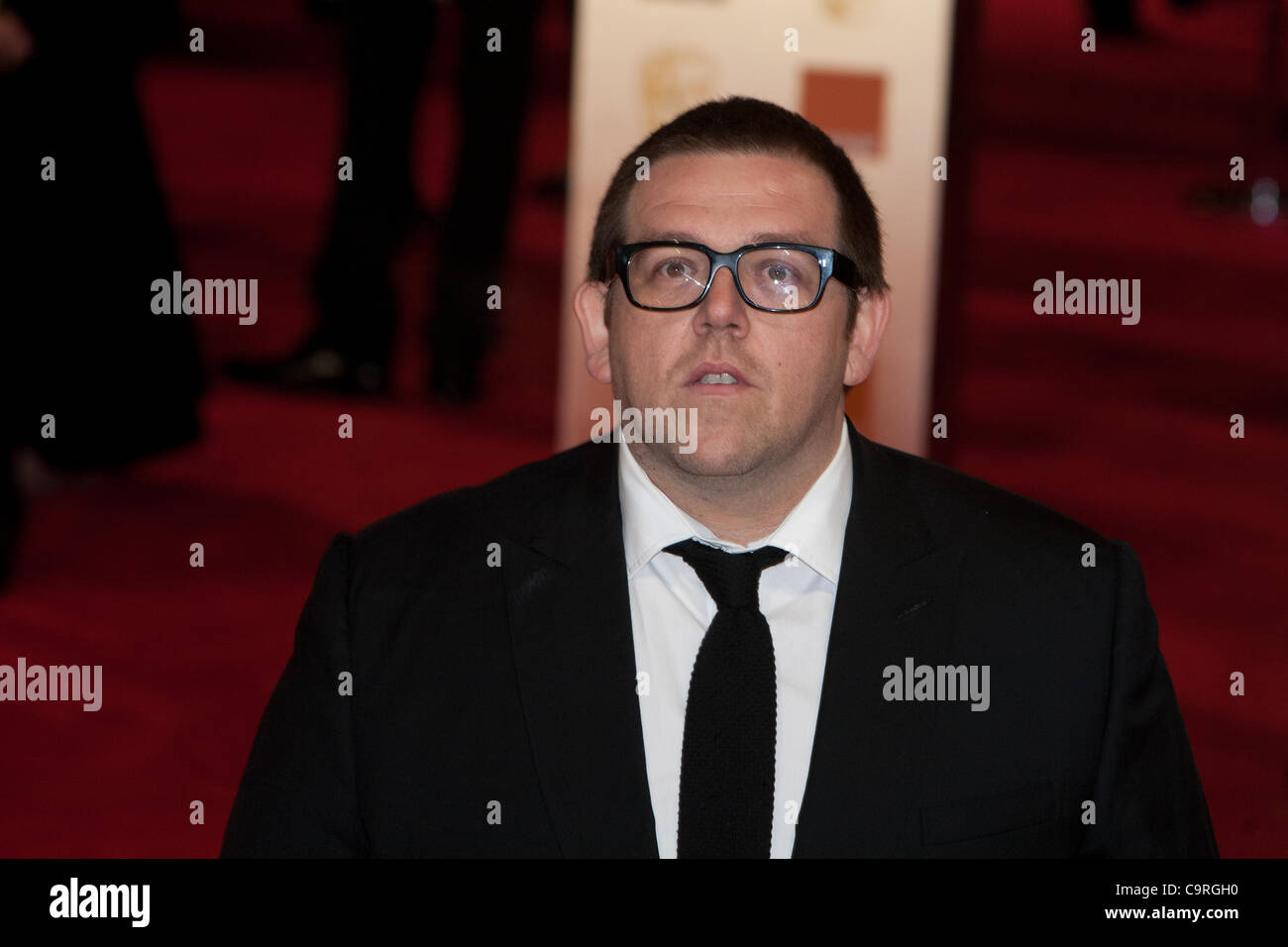 London, UK, 12/02/2012. Actor and screenwriter Nick Frost arrives at the 2012 BAFTAs Stock Photo
