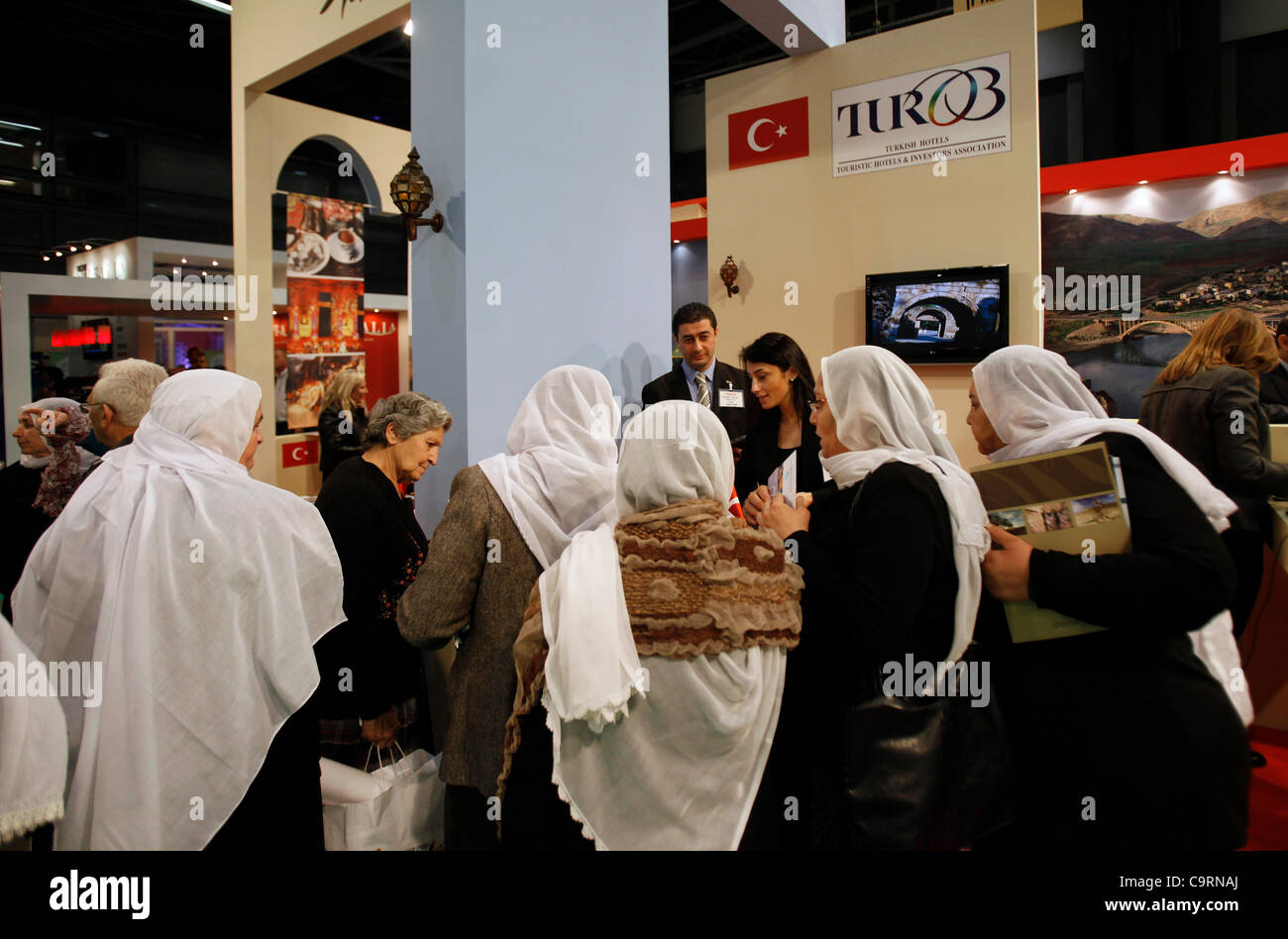 Members of the Druze community attends the opening of the IMTM - International Mediterranean Tourism Market in Tel Aviv Israel Stock Photo