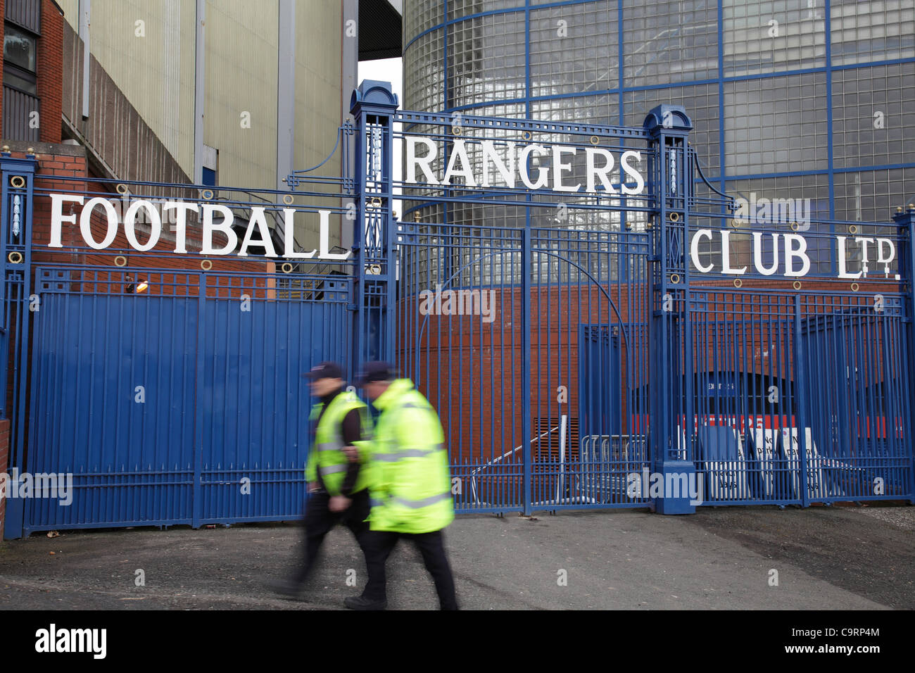 Gates at Ibrox Stadium the home of Rangers Football Club, Glasgow Stock