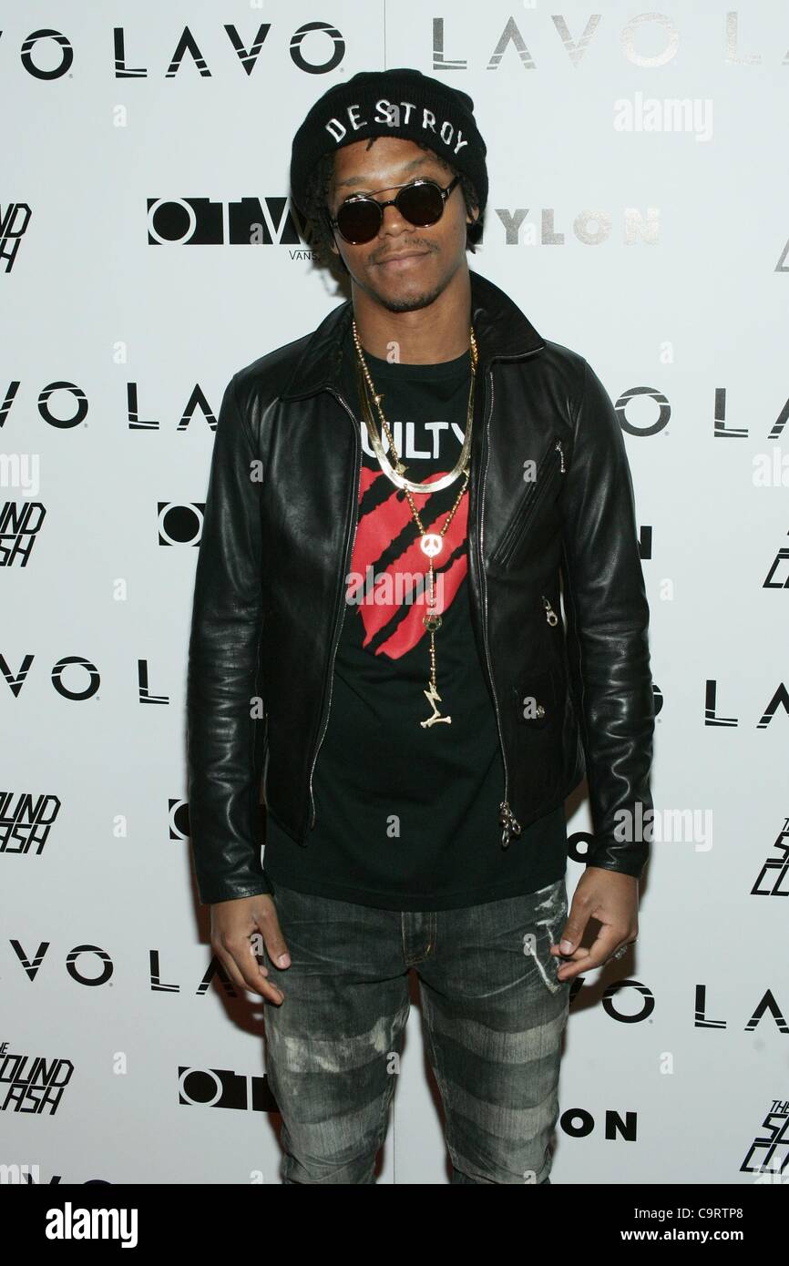 Lupe Fiasco at arrivals for Nylon Magazine Launch Party for The Soundclash's Residency at LAVO, LAVO Restaurant and Nightclub at The Palazzo, Las Vegas, NV February 14, 2012. Photo By: James Atoa/Everett Collection Stock Photo