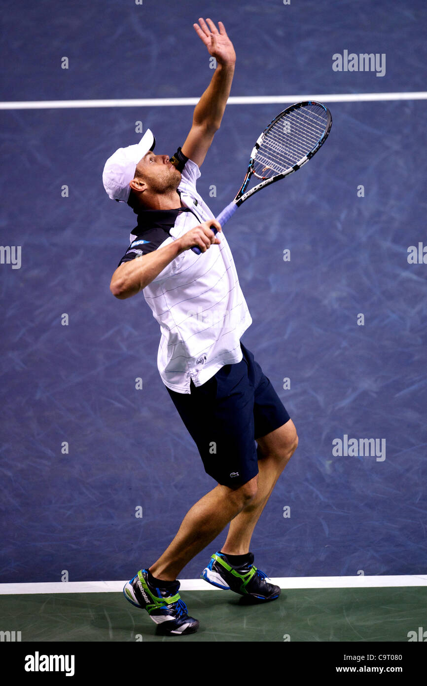 Feb. 15, 2012 - San Jose, California, U.S - Andy Roddick (USA) competes ...