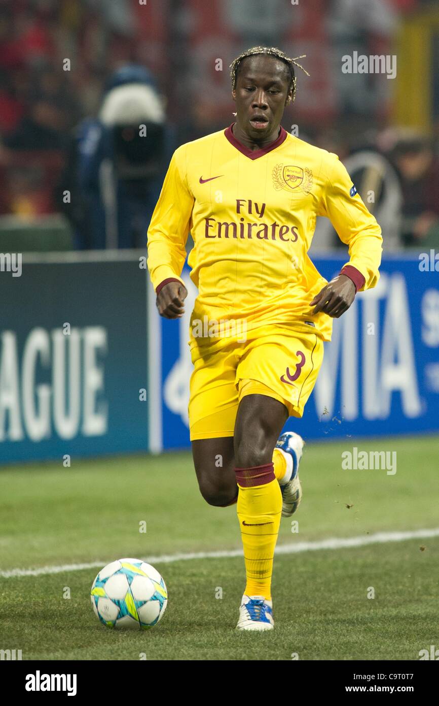 Bacary Sagna (Arsenal), FEBRUARY 15, 2012 - Football / Soccer : UEFA Champions League Round of 16, 1st leg match between AC Milan 4-0 Arsenal at Stadio Giuseppe Meazza in Milan, Italy. (Photo by Enrico Calderoni/AFLO SPORT) [0391] Stock Photo