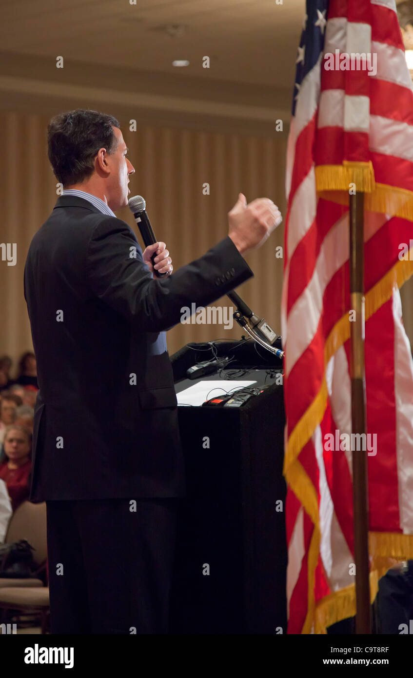 Shelby Township, Michigan - Rick Santorum campaigns for president in the suburbs of Detroit. He is speaking to the Michigan Faith & Freedom Coalition. Stock Photo