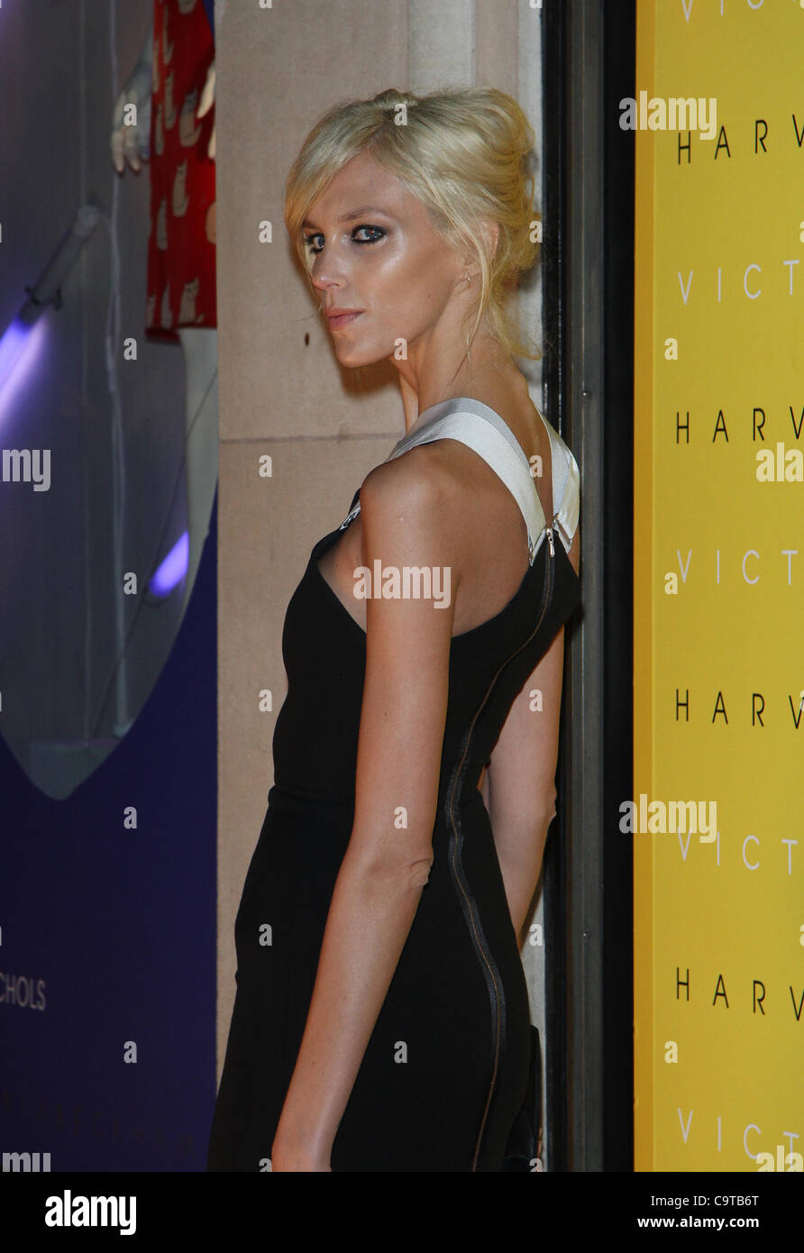 London, UK, 17/02/2012 Anja Rubik attends the Victoria Beckham - photocall at the luxury department store Harvey Nichols to cele Stock Photo