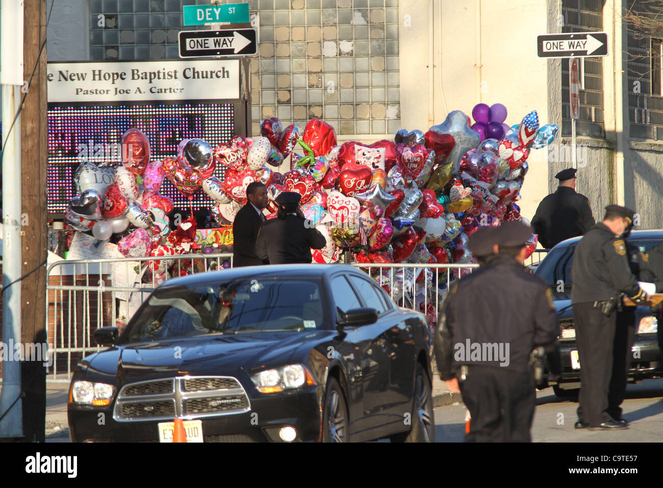 Feb. 18, 2012 - New York, New York, U.S. - Whitney Houston Funeral held at The New Hope Baptist Church                                                                                                    .in Newark New Jersey.                                                                             Stock Photo