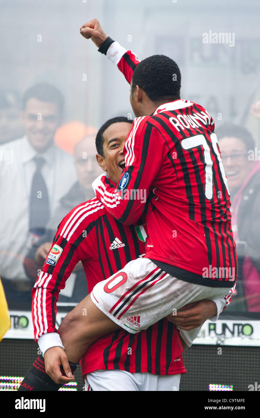 (L-R) Urby Emanuelson, Robinho (Milan), FEBRUARY 19, 2012 - Football ...