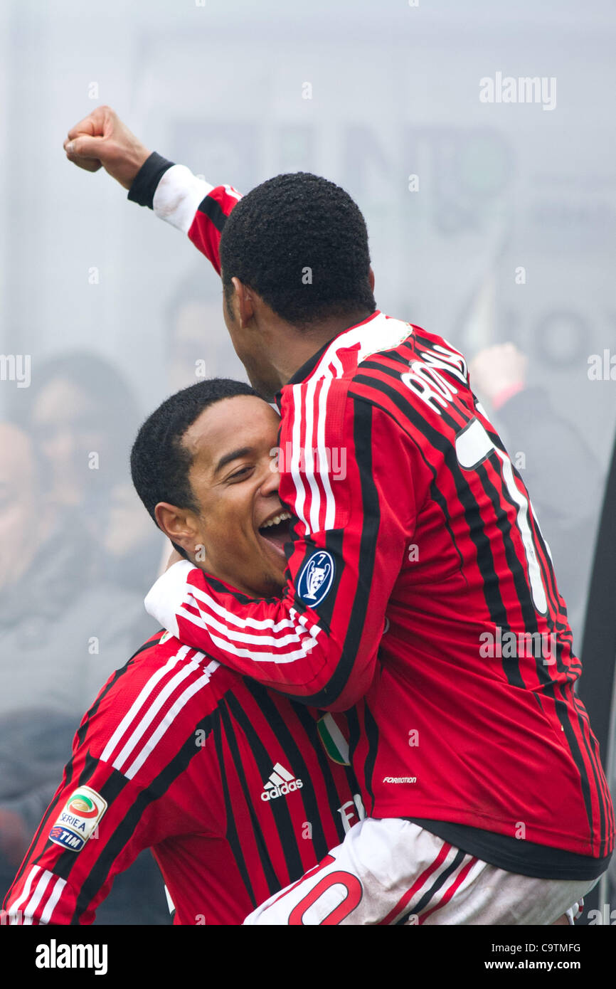 (L-R) Urby Emanuelson, Robinho (Milan), FEBRUARY 19, 2012 - Football ...