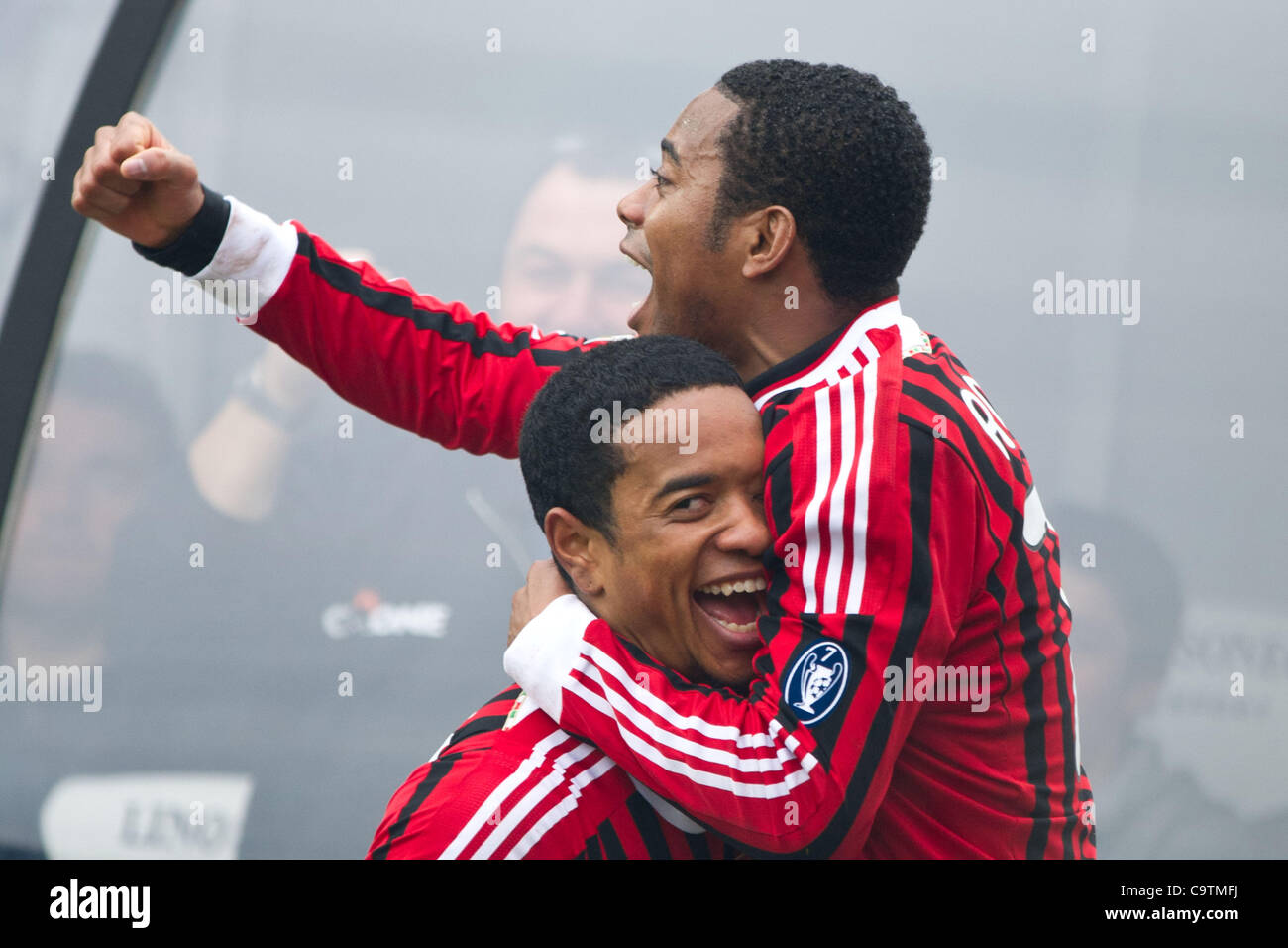 (L-R) Urby Emanuelson, Robinho (Milan), FEBRUARY 19, 2012 - Football ...
