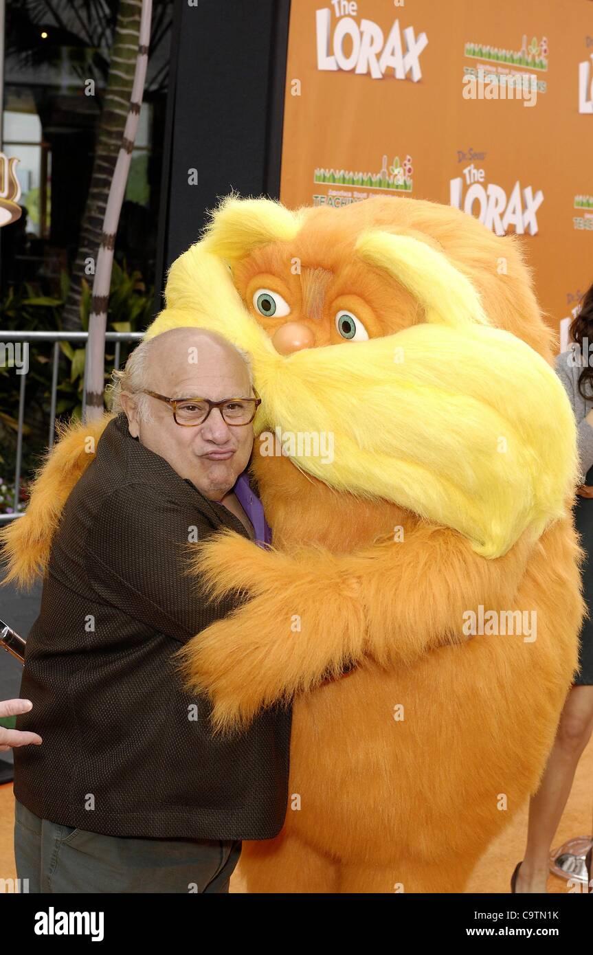 Danny DeVito, The Lorax at arrivals for Dr. Suess' THE LORAX Premiere ...
