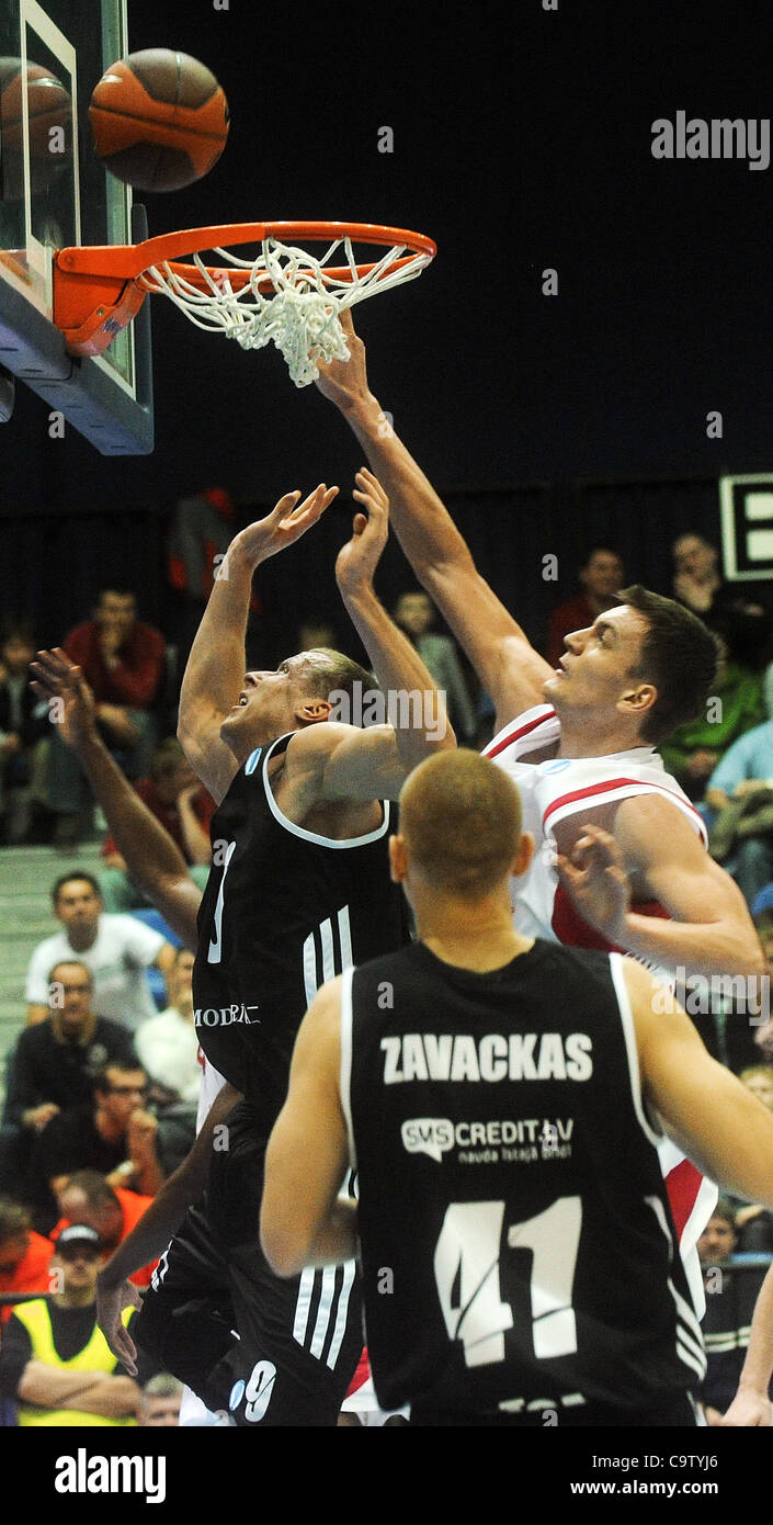 Gatis Jahovics and Donatas Zavackas of Riga (left to right) and Radek