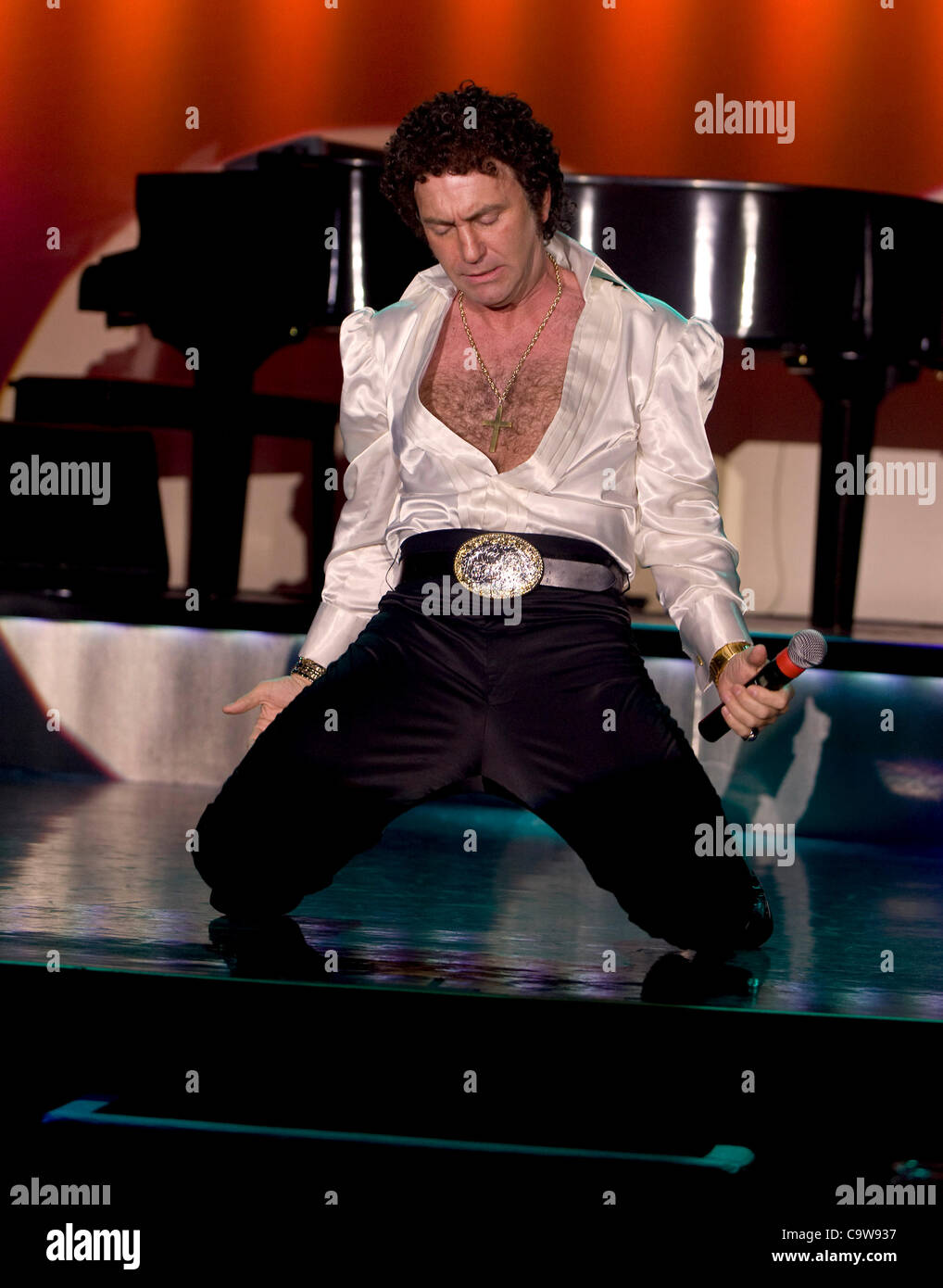 Feb. 20, 2012 - Las Vegas, NV, USA - Dave LaFame performs as Tom Jones  during the 12th annual Celebrity Impersonators Convention at the Golden  Nugget Hotel and Casino. The convention is