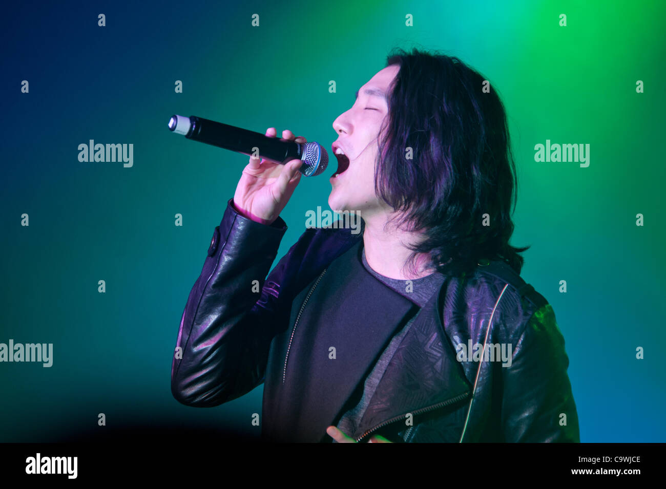LINCOLN, CA - February 24: Eddie Shin with Aziatix performs at Thunder Valley Casino Resort in Lincoln, California on February 24, 2012 Stock Photo