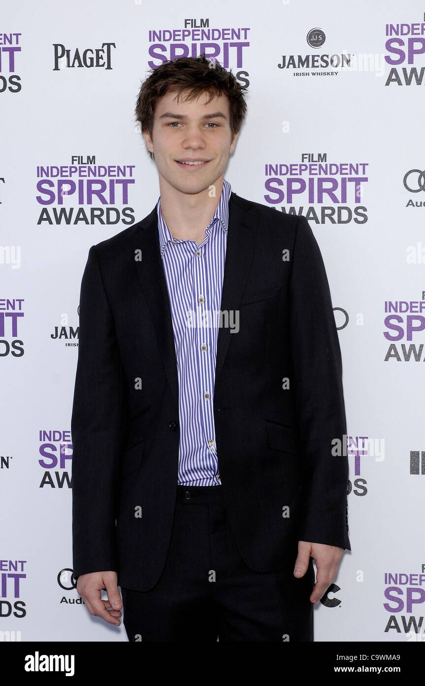 Nick Krause at arrivals for 2012 Film Independent Spirit Awards - Arrivals 1, on the beach, Santa Monica, CA February 25, 2012. Photo By: Michael Germana/Everett Collection Stock Photo
