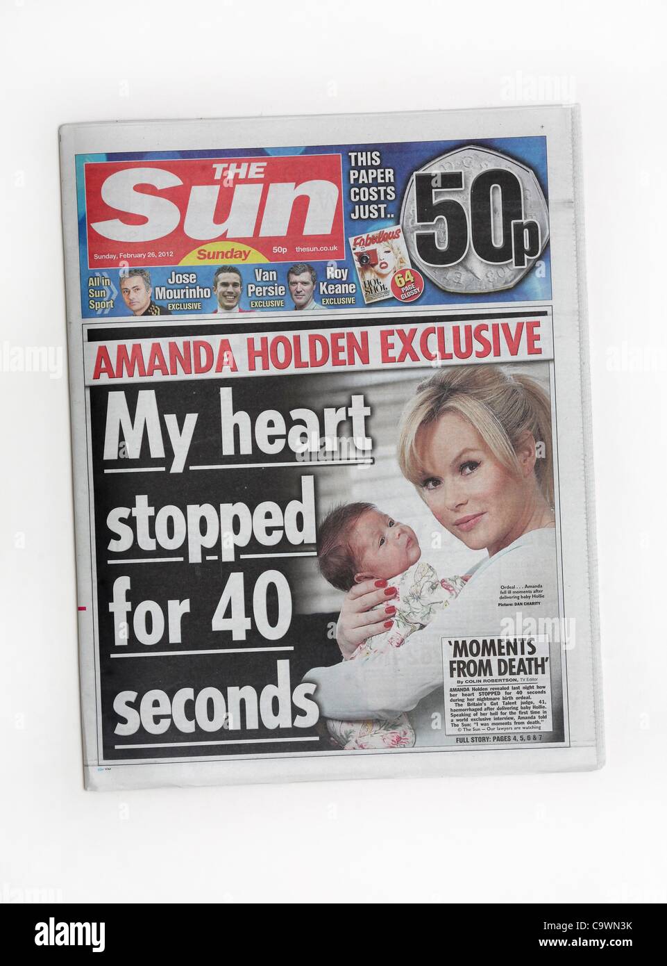 The first edition of The Sun on Sunday Newspaper. 26 February 2012.  Picture by James Boardman. Stock Photo