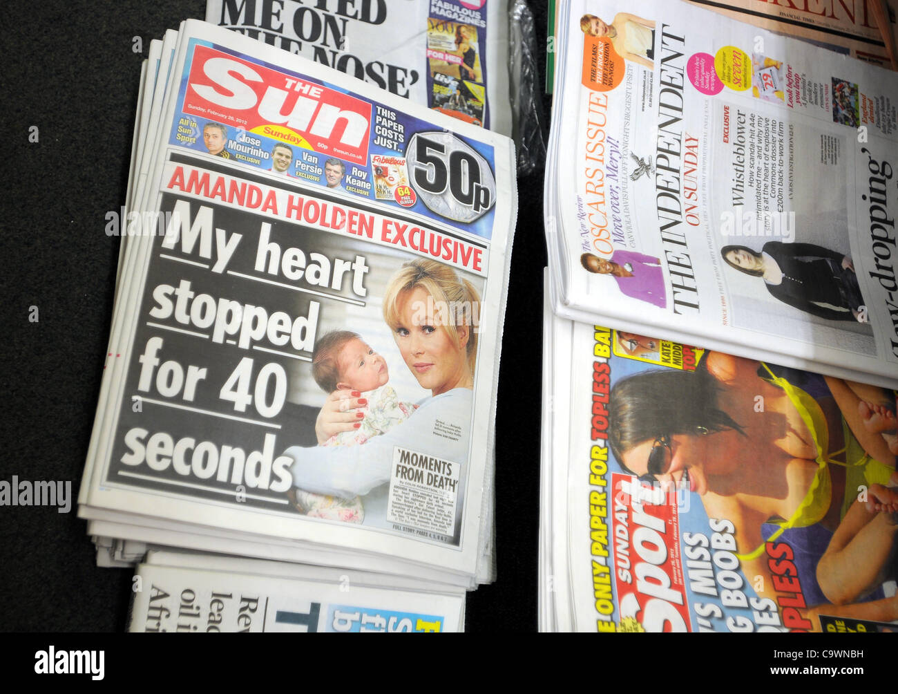 UK, The first edition of News International's The Sun on Sunday newspaper which was launched today, 26th February 2012. Picture by Dorset Media Service Stock Photo
