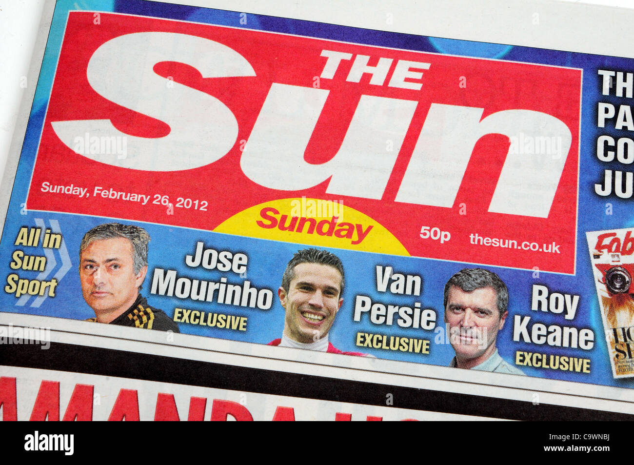 UK, The first edition of News International's The Sun on Sunday newspaper which was launched today, 26th February 2012. Picture by Dorset Media Service Stock Photo