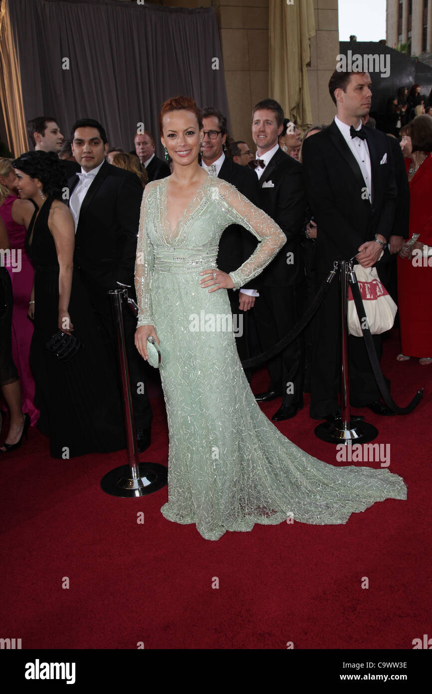 Feb. 26, 2012 - Hollywood, California, U.S. - Actress BERENICE BEJO in an Elie Sabb mint green long sleeved beaded gown on the Oscar red carpet at the 84th Academy Awards, The Oscars, in front of Kodak Theatre. (Credit Image: © Lisa O'Connor/ZUMAPRESS.com) Stock Photo