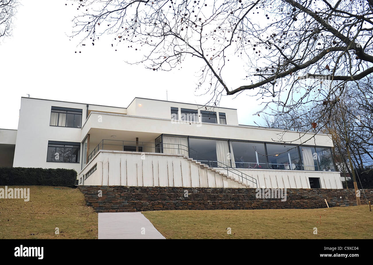Brno, Czech Republic. Feb 29, 2012.  Villa Tugendhat, one of the world's most famous buildings, reopens after a multi-million pound restoration project. Designed by Ludwig Mies van der Rohe, the building is regarded as an icon of modernism. Credit: Igor Sefr/CTK/Alamy Live News Stock Photo