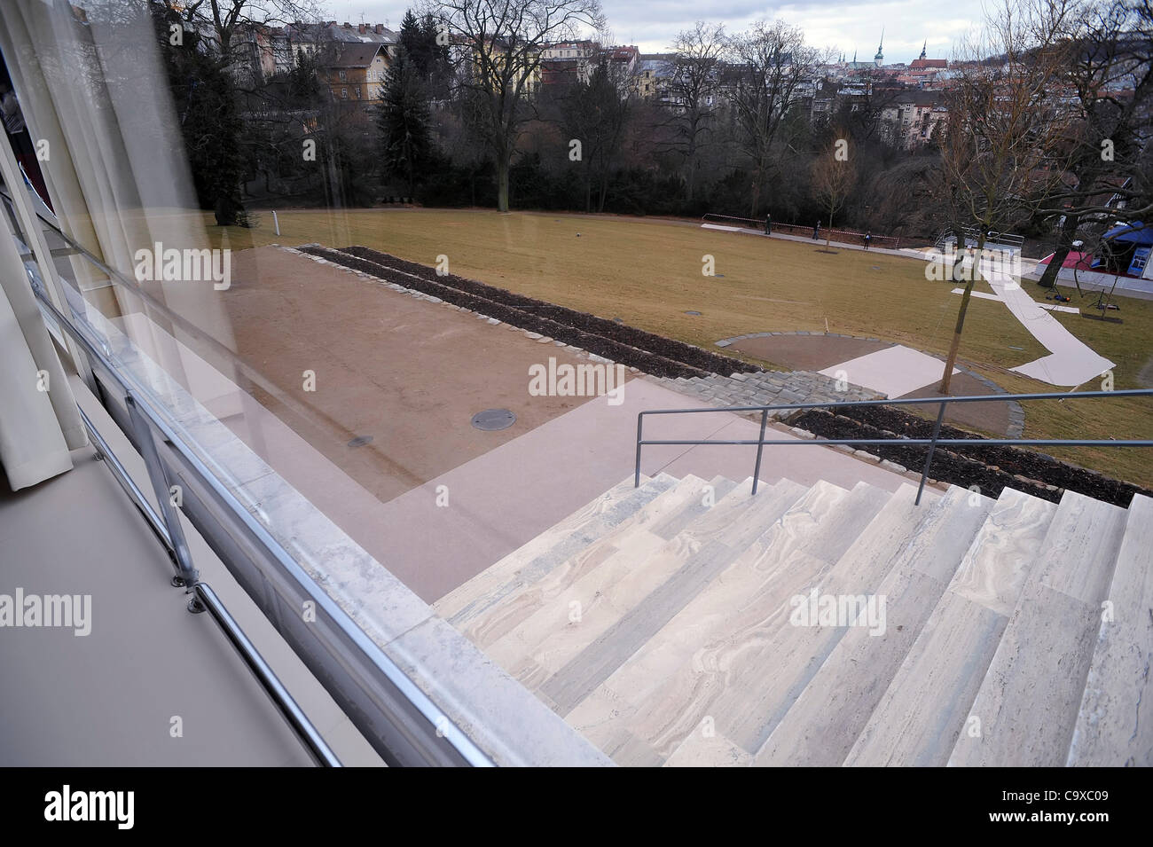 Brno, Czech Republic. Feb 29, 2012.  Villa Tugendhat, one of the world's most famous buildings, reopens after a multi-million pound restoration project. Designed by Ludwig Mies van der Rohe, the building is regarded as an icon of modernism. Credit: Igor Sefr/CTK/Alamy Live News Stock Photo
