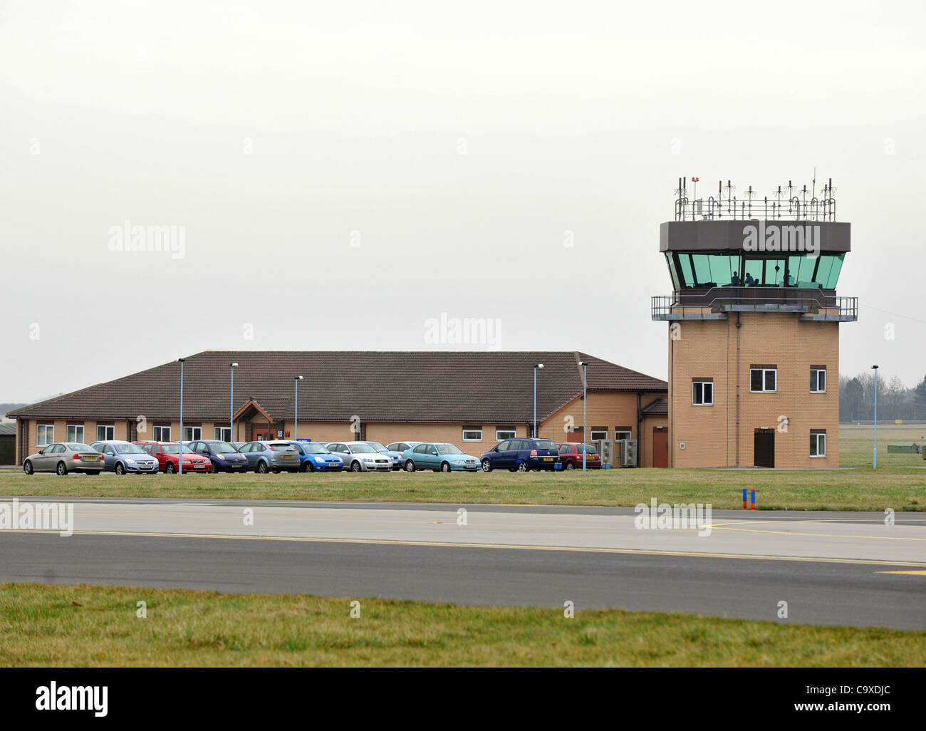 The control tower at  RAF Waddington in Lincoln, Britain, UK Stock Photo