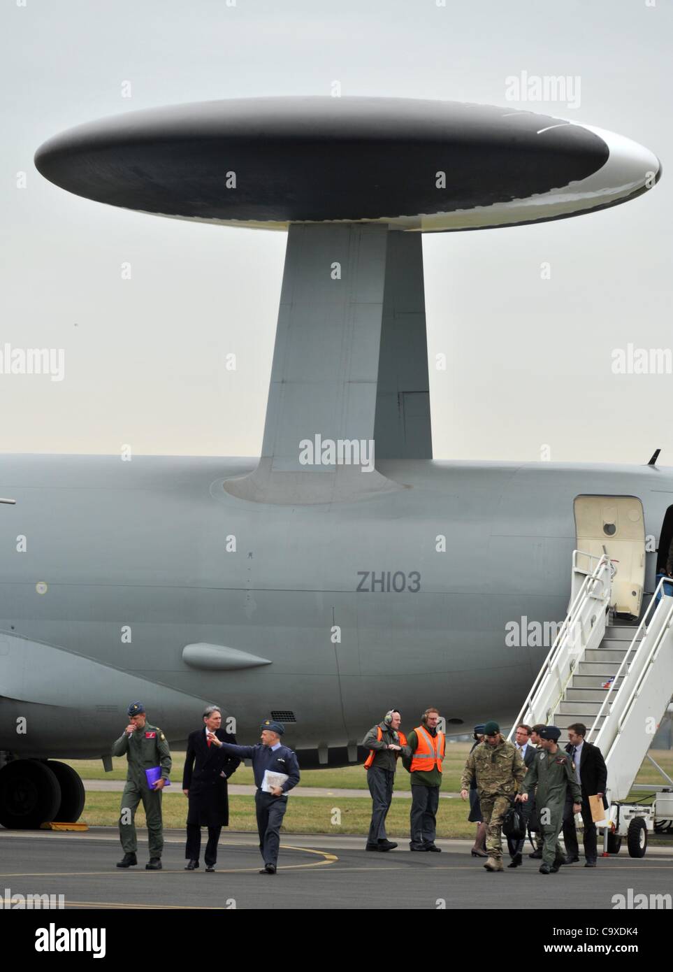 d Sentry Awacs And Secretary Of State For Defence Philip Hammond Who Was Visiting Raf Waddington In Lincoln Britain Uk Stock Photo Alamy