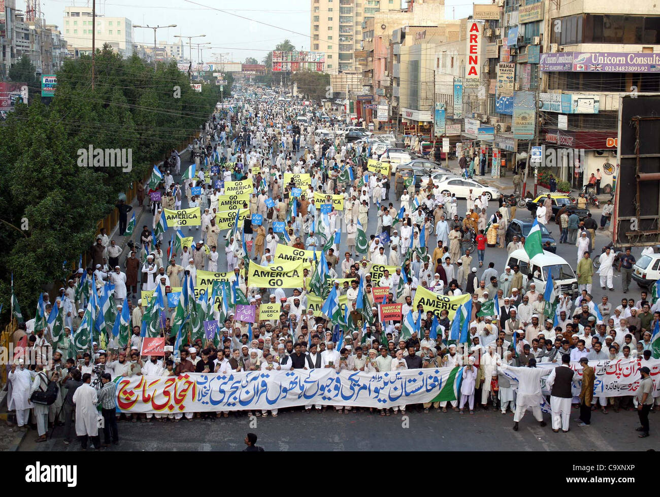 Holy quran desecration in us karachi hi-res stock photography and ...