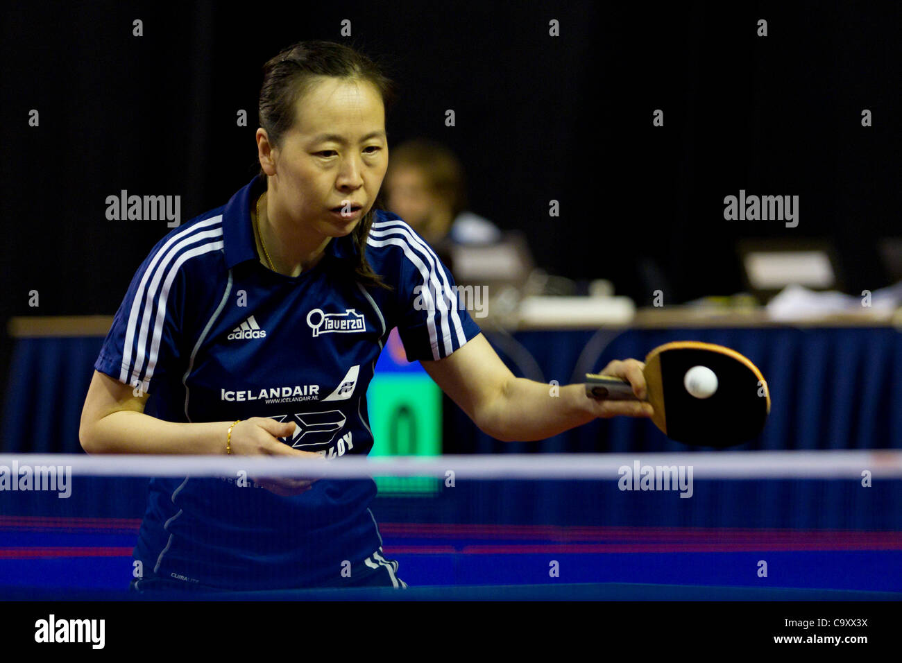 EINDHOVEN, THE NETHERLANDS, 03/03/2012. Table tennis player Jiao Li