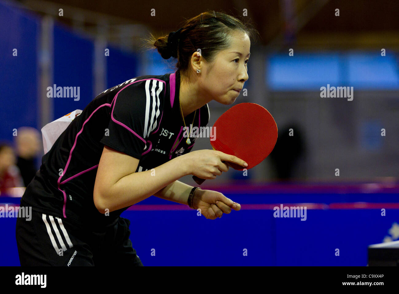 EINDHOVEN, THE NETHERLANDS, 03/03/2012. Table tennis player Jie Li