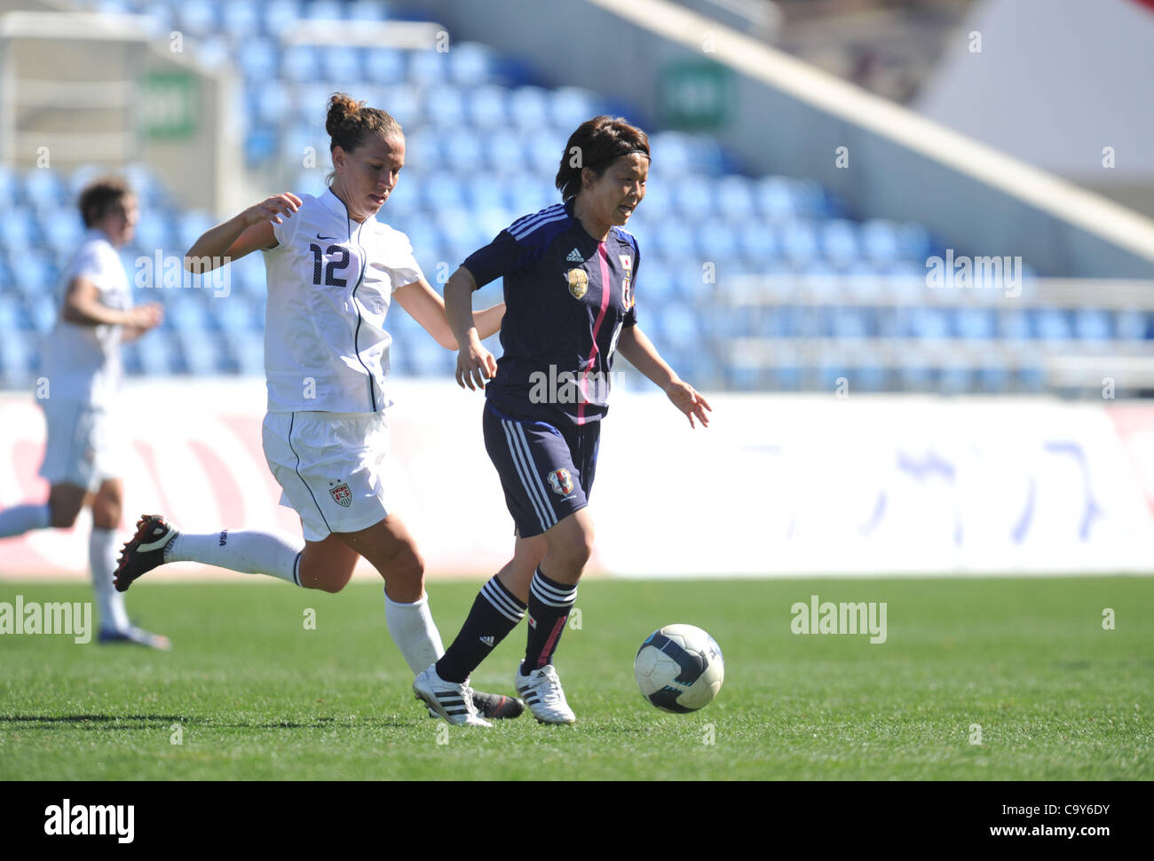 Aya Miyama (JPN), MARCH 5, 2012 - Football / Soccer : The Algarve Women's Football Cup 2012, match between Japan 1-0 USA in Estadio Algarve, Faro, Portugal. (Photo by Atsushi Tomura/AFLO SPORT) [1035] Stock Photo