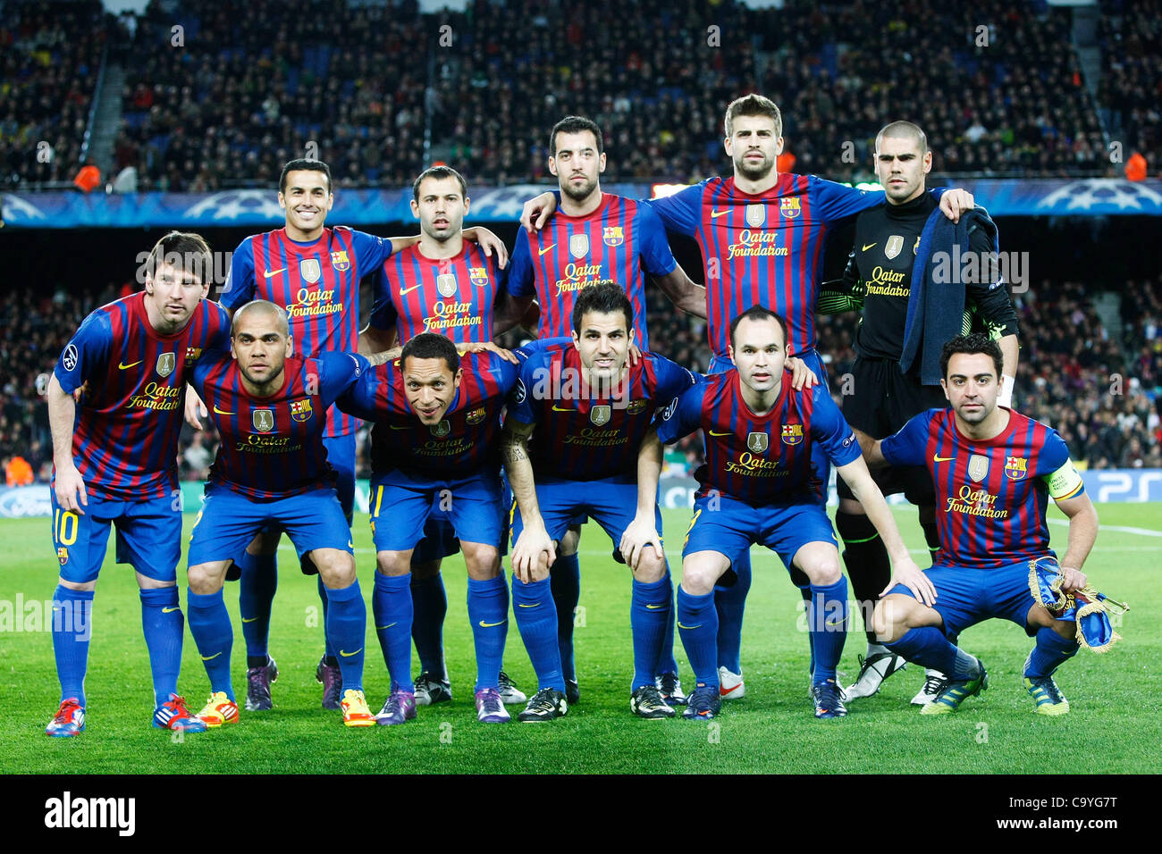 Barcelona Team Group Line Up Barcelona March 7 12 Football Stock Photo Alamy