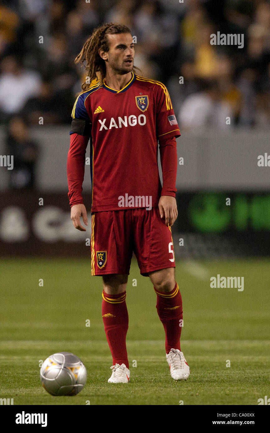 March 10, 2012 - Carson, California, U.S - Real Salt Lake midfielder Kyle Beckerman #5 during the Major League Soccer game between Real Salt Lake and the Los Angeles Galaxy at the Home Depot Center. Real Salt Lake went on to defeat the Galaxy with a final score of 3-1. (Credit Image: © Brandon Parry Stock Photo