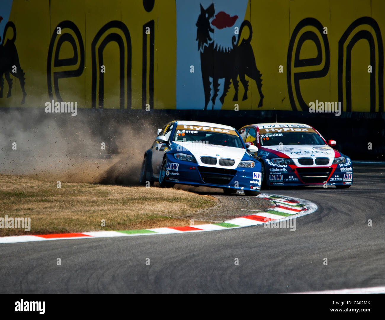 WTCC 2012  - Monza BMW battle between Cerqui and Coronel Stock Photo
