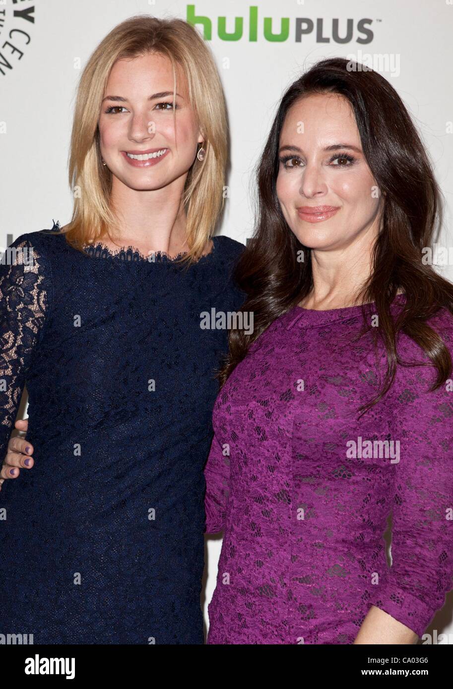 Emily VanCamp, Madeleine Stowe at arrivals for REVENGE at PaleyFest 2012, Saban Theater, Los Angeles, CA March 11, 2012. Photo By: Emiley Schweich/Everett Collection Stock Photo