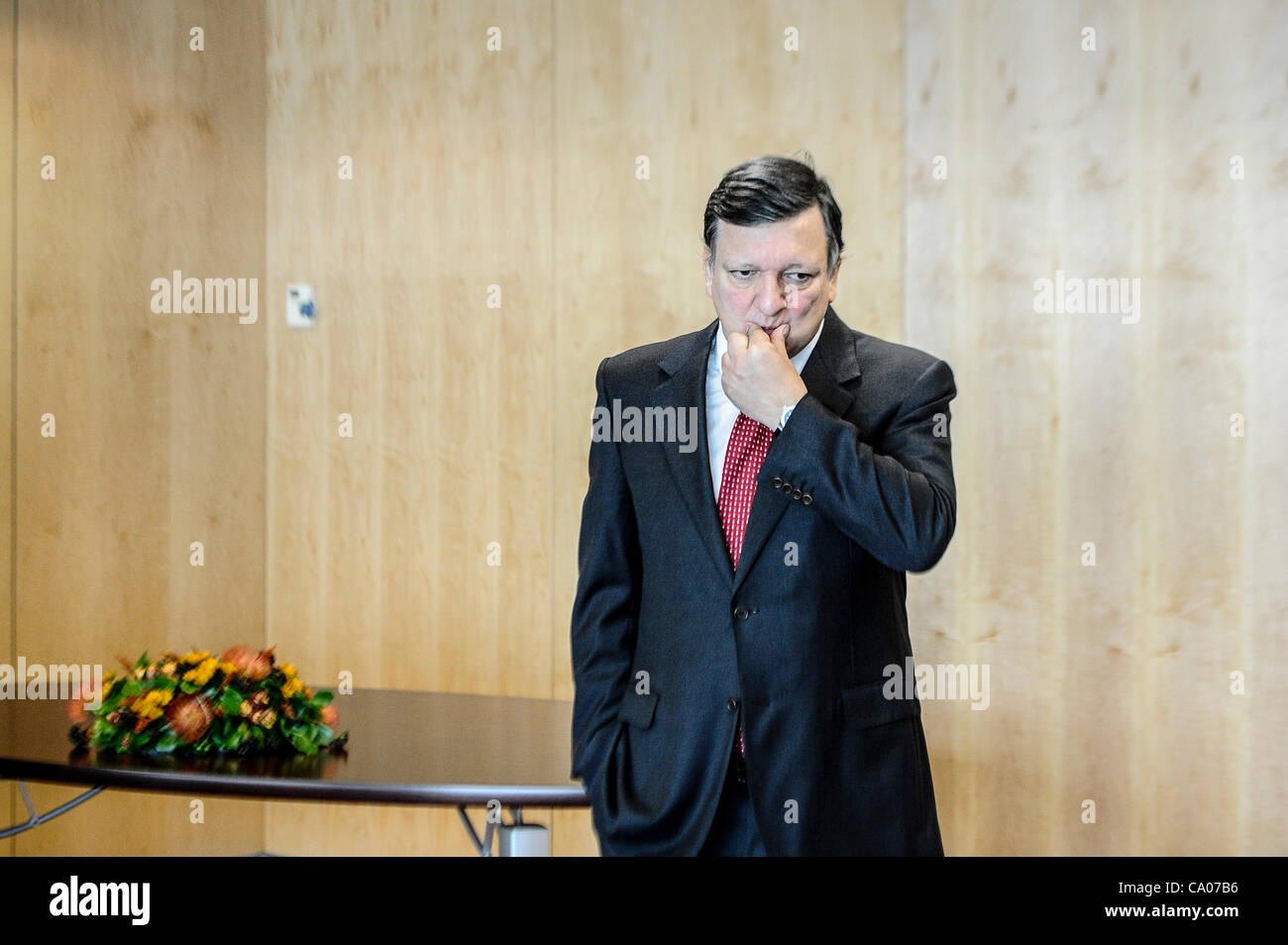 March 12, 2012 - Brussels, Bxl, Belgium - Jose Manuel Barroso, the president of the European Commission   during the meeting  at European Commision headquarters in  Brussels, Belgium on 12.03.2012 (Credit Image: © Wiktor Dabkowski/ZUMAPRESS.com) Stock Photo