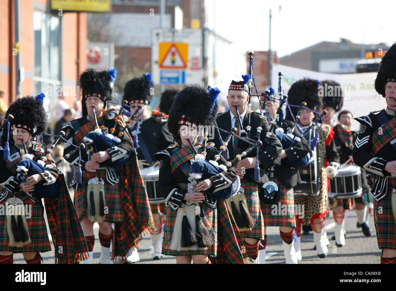 St Patrick's day parade in Birmingham UK Stock Photo Alamy