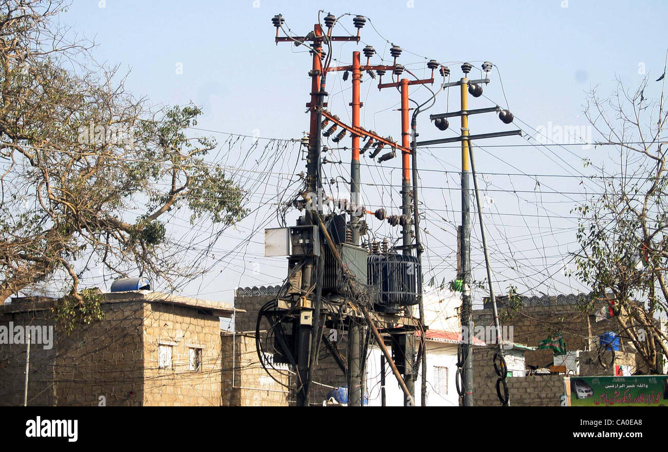 A huge number of Kundas (illegal electricity connections) are seen